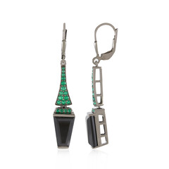 Orecchini in argento con Spinello Nero (KM by Juwelo)