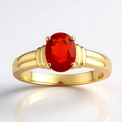 Anello in oro con Opale di Fuoco Messicano AAA