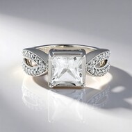 Anello in argento con Quarzo Bianco