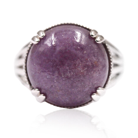 Anello in argento con Lepidolite
