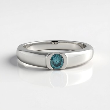Bague en argent et Diamant bleu I2