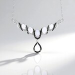 Collana in argento con Pietra di Luna Arcobaleno