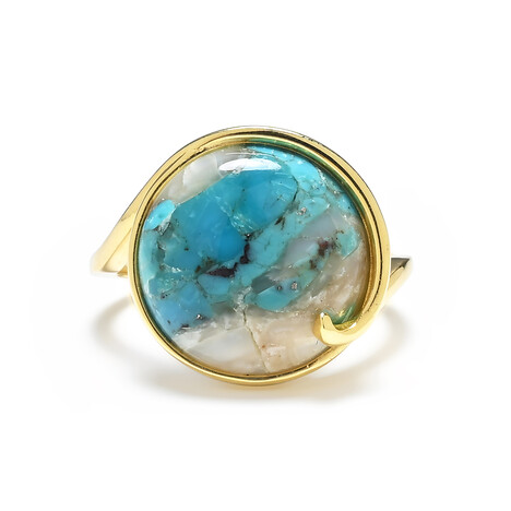 Anillo en plata con Turquesa mosaico