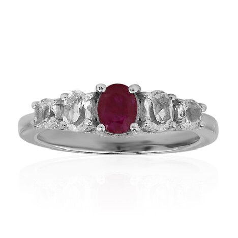 Kenianischer Rubin-Silberring