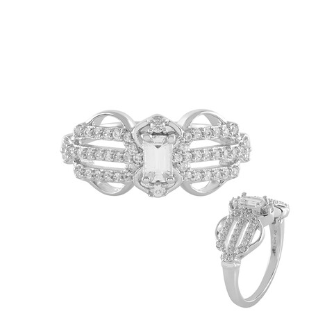 Weißer Saphir-Silberring