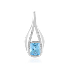 Colgante en plata con Topacio azul suizo (de Melo)