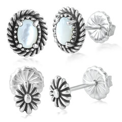 Pendientes en plata con Nácar (Desert Chic)