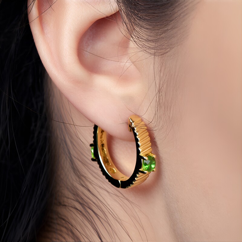 Peridot-Silberohrringe