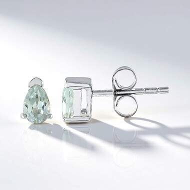 Boucles d'oreilles en argent et Topaze blanche