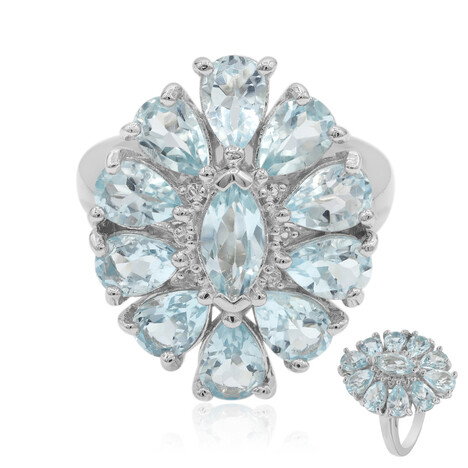 Himmelblauer Topas-Silberring