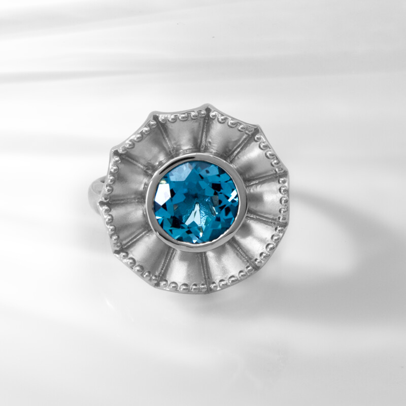 Schweizblauer Topas-Silberring (Remy Rotenier)