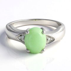 Anello in argento con Crisoprasio Imperiale