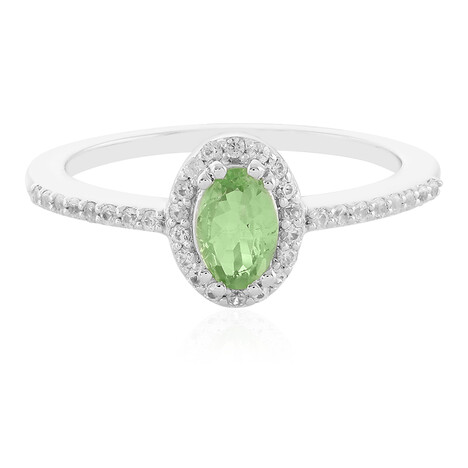 Anillo en plata con Granate verde menta de Merelani