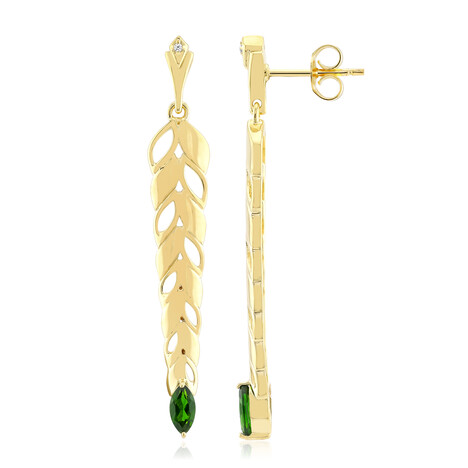 Pendientes en plata con Diópsido de Rusia (SAELOCANA)