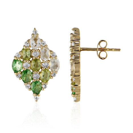 Pendientes en plata con Amatista verde