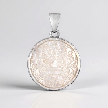 Pendentif en argent et Nacre (Bali Barong)