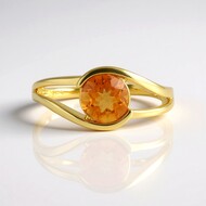 Bague en argent et quarz orange
