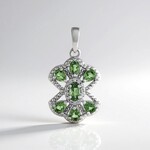 Pendentif en argent et Apatite verte