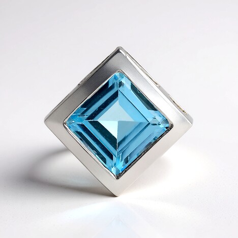 Ciondolo in argento con Topazio Blu Cielo (MONOSONO COLLECTION)