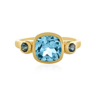 Anillo en plata con Topacio azul cielo