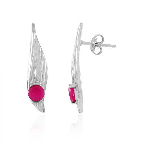 Pendientes en plata con Calcedonia frambuesa (SAELOCANA)