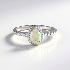Anello in argento con Opale di Welo