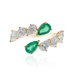 Gouden ring met AAA Zambia smaragden (CIRARI)