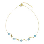 Brasilianischer Aquamarin-Silberhalskette