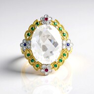 Anello in argento con Quarzo Bianco (Gems en Vogue)