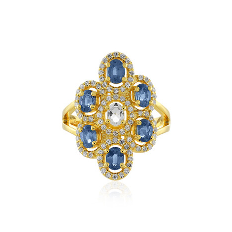 Zilveren ring met blauwe saffieren