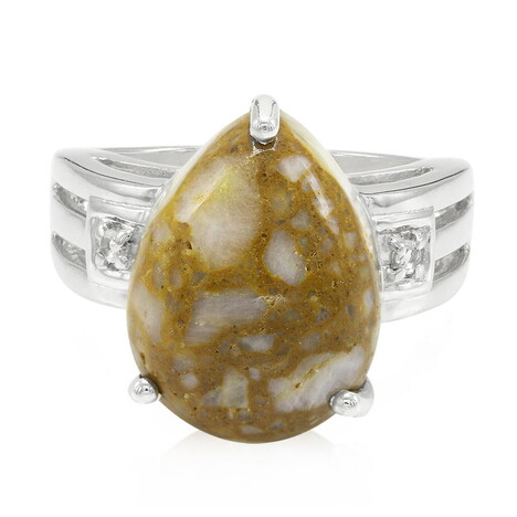 Dinosaurier-Quarz-Silberring