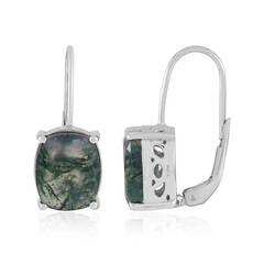 Boucles d'oreilles en argent et Agate mousse