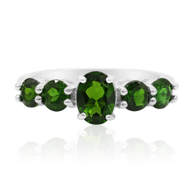Anello in argento con Diopside Russo