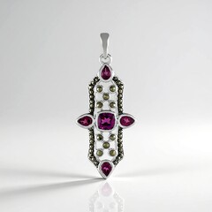 Ciondolo in argento con Rodolite