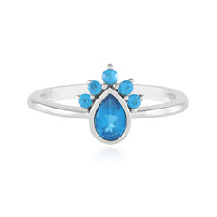 Neonblauer Apatit-Silberring