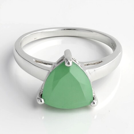 Anello in argento con Calcedonio Verde