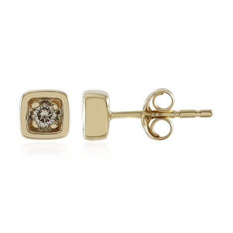 Pendientes en oro con Diamante chocolate VS2