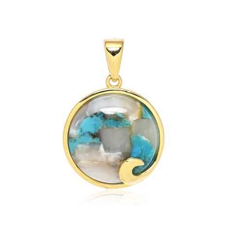 Zilveren hanger met een Turquoise mozaïek