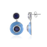 Blauer Madagaskar-Saphir-Silberohrringe (Adela Silber)