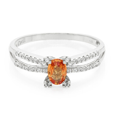 Anillo en plata con Zafiro Padparadscha