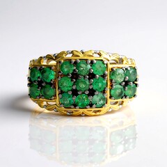 Anillo en plata con Esmeralda de Zambia