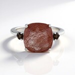Bague en argent et Quartz rutile cuivré