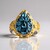 Anello in argento con Cianite Blu Foglia di Tè (Gems en Vogue)