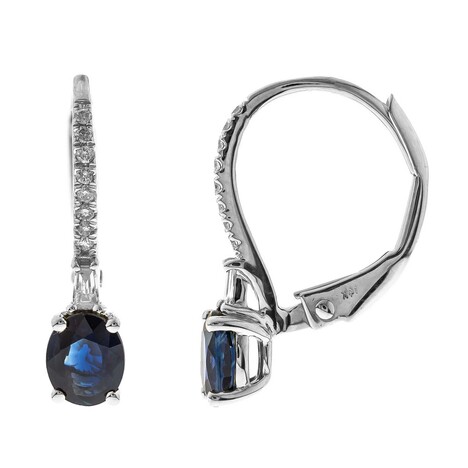Blauer Ceylon-Saphir-Goldohrringe (CIRARI)