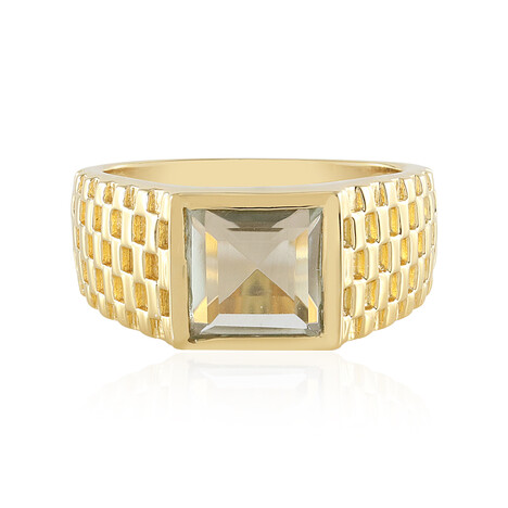 Grüner Amethyst-Herren-Silberring