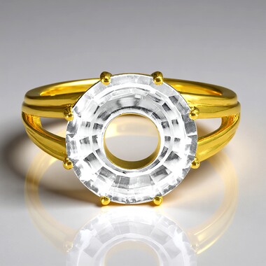 Bague en or et Quartz blanc (Glenn Lehrer)