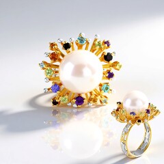 Anello in argento con Perla d'Acqua Dolce Bianca