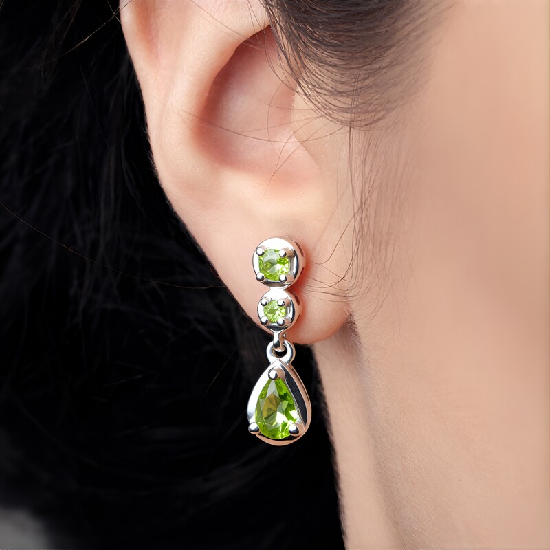 Peridot-Silberohrringe