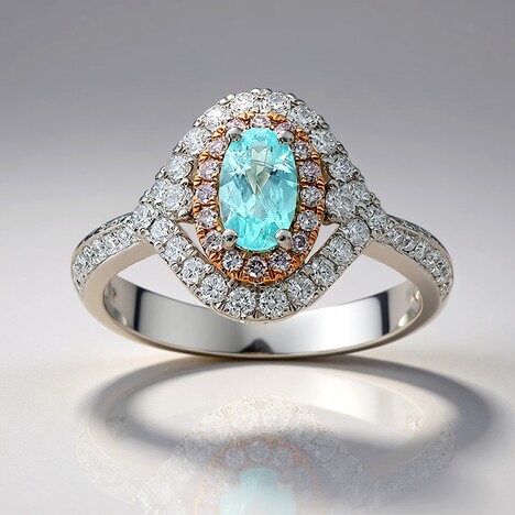 Anello in oro con Tormalina Paraíba (CIRARI)
