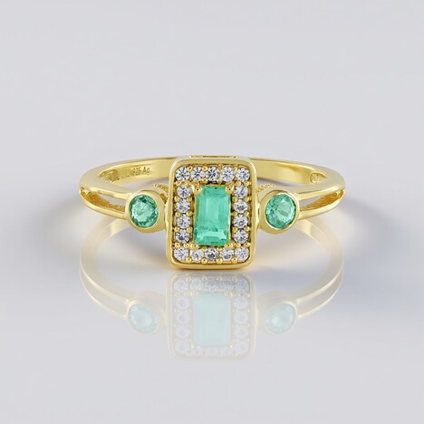 Anello in argento con Smeraldo Russo